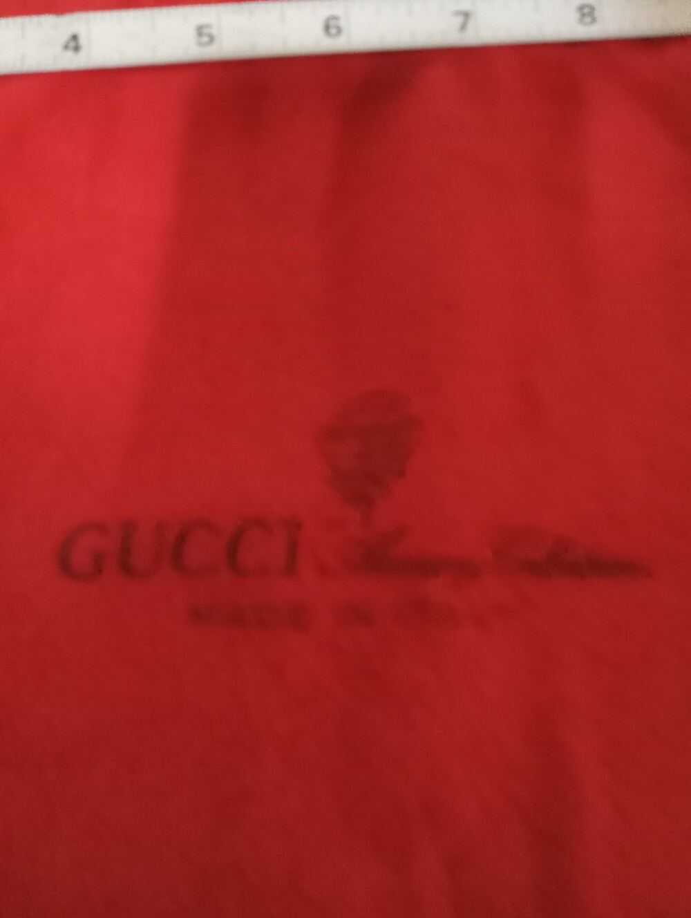 Gucci Red Flannel Dustbag With Gold Beads GUC